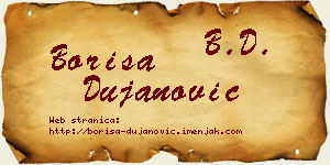 Boriša Dujanović vizit kartica